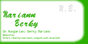 mariann berky business card